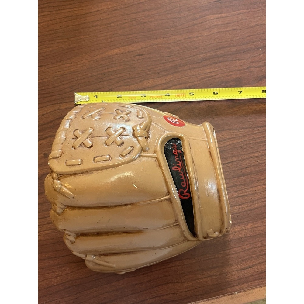 Vintage Ceramic Baseball Glove Trinket Catchall Dish Decor 6"x7" Hand painted 82